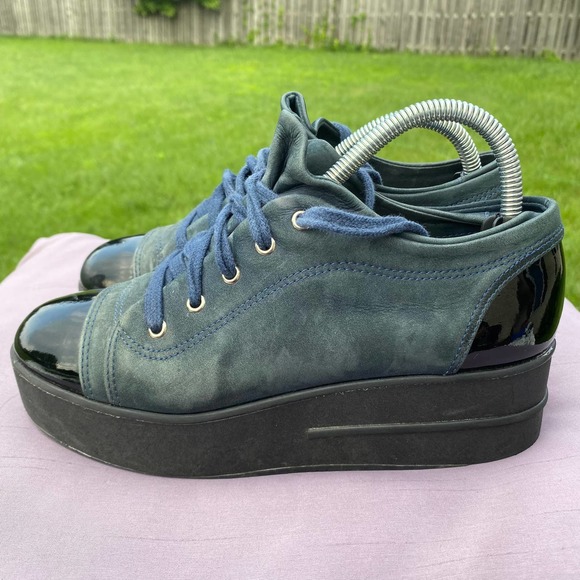 Cosmoparis RARE Green Platform Leather Shoe Creepers Women's EUR 36 Size 5 - Picture 1 of 12